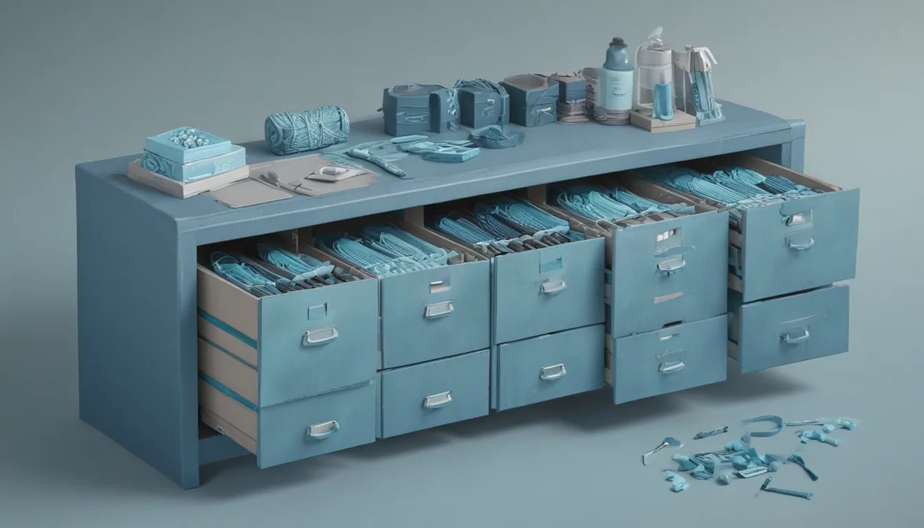 A workbench where tangled cables pass through labelled sorting drawers and come out as tidy ribbons flowing toward a small lit shop counter.