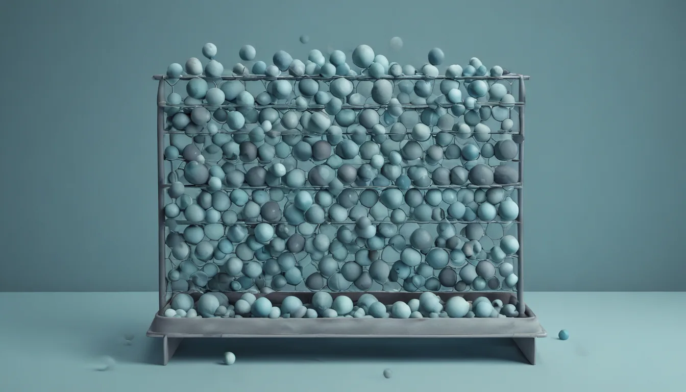 A cascade of nested sieves with decreasing mesh sizes funnels coloured marbles downward while a few are diverted into small labelled side bins.