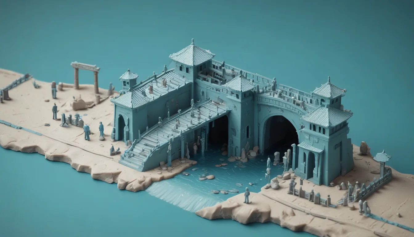 A stream of people passing several toll gates of varying sizes, small gates taking tiny coins while a wider gate leads into a shop.